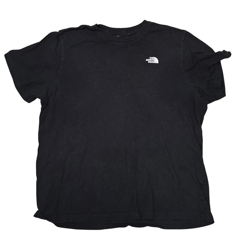 The North Face Mens Black Short Sleeve T-Shirt XXL Crew Neck Logo Tee Faded vtg